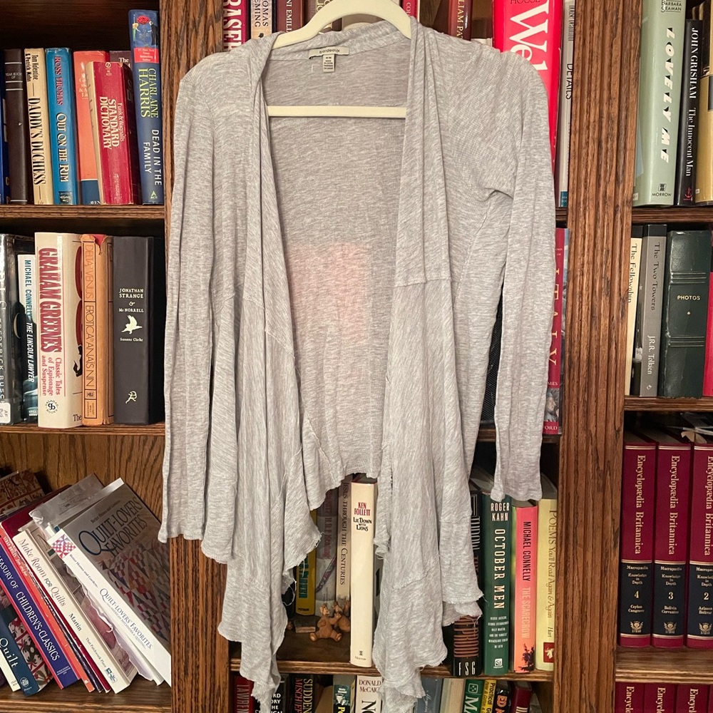 Bordeaux Gray Cardigan Wrap with Elegant Drape